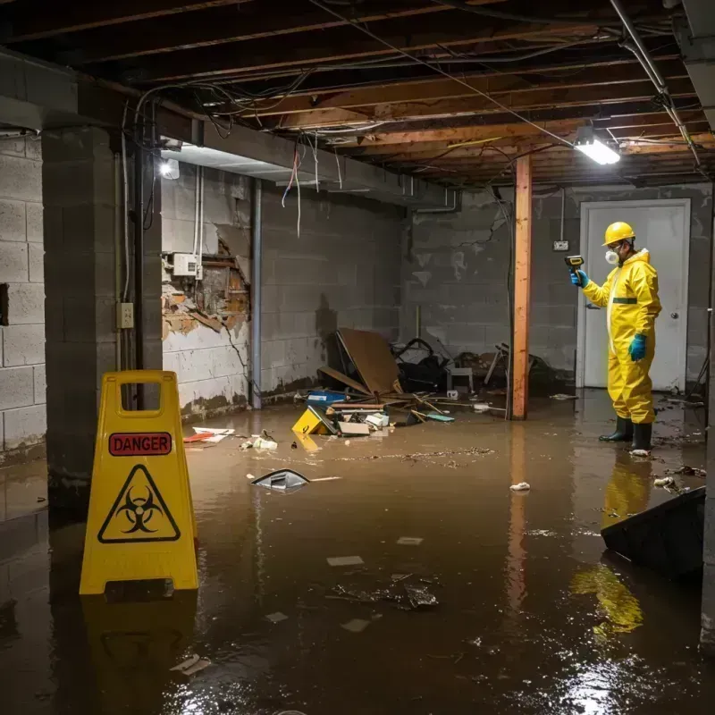 Flooded Basement Electrical Hazard in Canton, MA Property