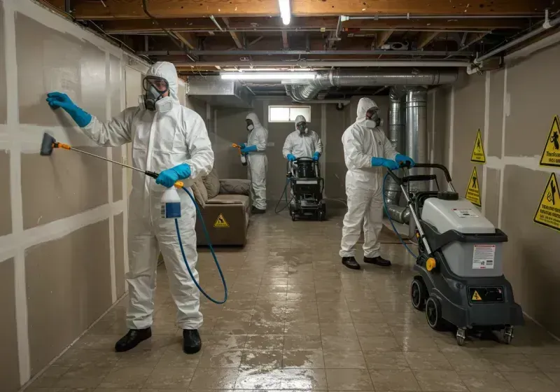 Basement Moisture Removal and Structural Drying process in Canton, MA